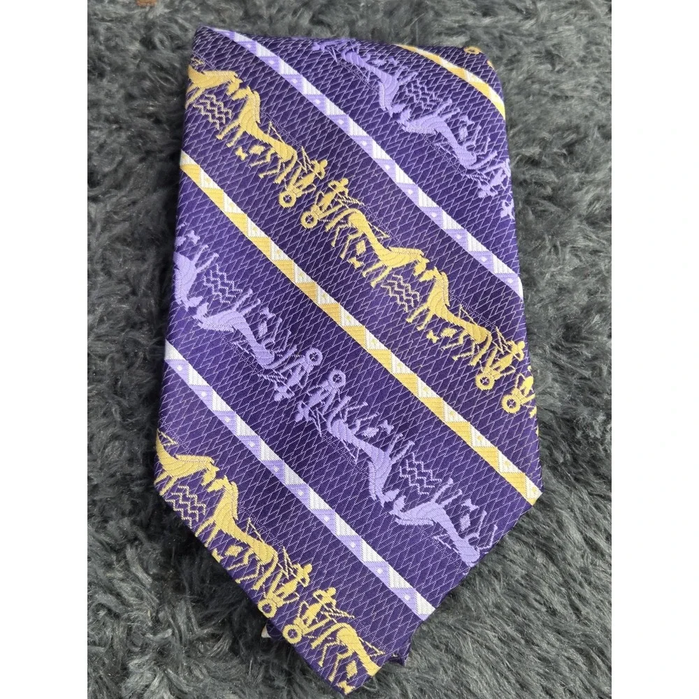 Purple Gold Roman Chariot Neck Tie Polyester‎ Novelty Tie Unique Funky Awesome